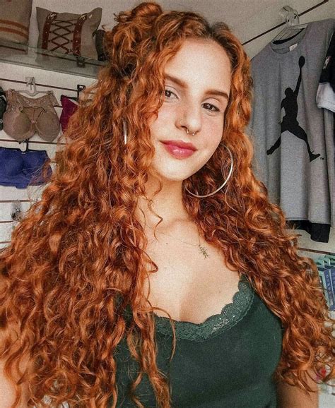 long curly ginger hair